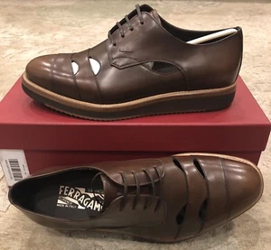 $895 New Salvatore Ferragamo Dark Brown Mens Shoes Size 7 US 6 UK 40 EU - Picture 1 of 9