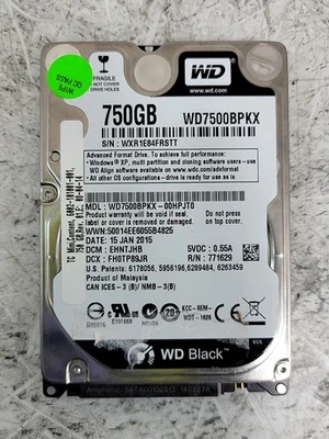WESTERN DIGITAL WD7500BPKX-00HPJT0 WD7500BPKX Hard Drive SATA 750GB 2.5" - Image 1 of 2