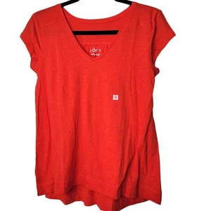 Loft Vintage Soft Ann Taylor Dark Orange Hi Lo Short Sleeve Tee XS - Picture 1 of 6