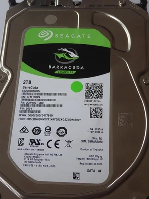 ST2000DM005 SN: ZFM PN: 2CW102-300 FW: 0001 TK 03 MAR 2020 Seagate 2TB - Bild 1 von 2