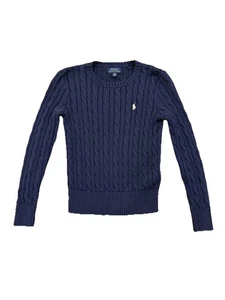 Polo Ralph Lauren Cable Knit Juniors Med Crewneck Cableknit Fisherman Sweater - Picture 1 of 6