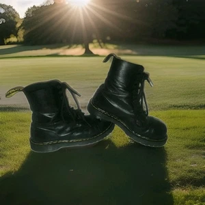 Dr. Martens US 10 Black Leather 10 Eye Steel Toe Boots Made in England Vintage - Bild 1 von 24