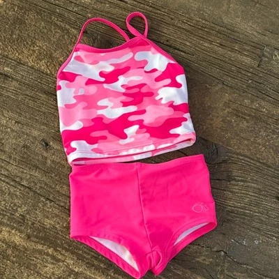 OP Pink‎ Camo Tankini Size 12M - Image 1 of 4