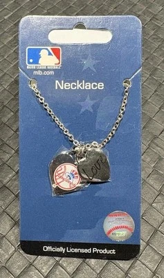 New York Yankees 2 Charm Love Necklace. MLB Officially Licensed. Brand New! - Image 1 of 3
