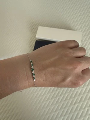Emerald And Diamond Bracelet 14k White Gold - Image 1 of 4