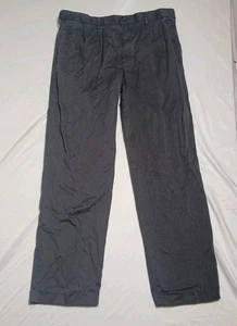 Dockers Slate Gray Pleated Cuffed Relaxed Fit Polyester Mens Dress Pants 36x34 - Picture 1 of 4