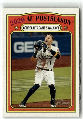 2021 Topps Heritage #23 2020 AL Postseason: Correa Hits Game 5 Walk-Off - Image 1 of 2