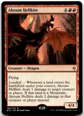 MTG Akoum Hellkite R Battle for Zendikar 139 LP - Image 1 of 2