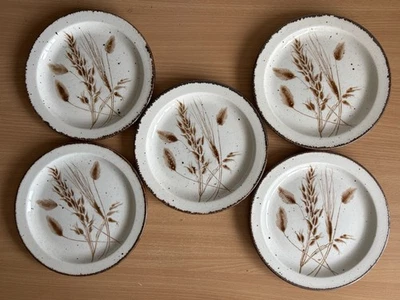 70s Vintage Wedgewood Midwinter Stonehenge Wild Oats Set x 5 Side plates 20 cm - Image 1 of 3