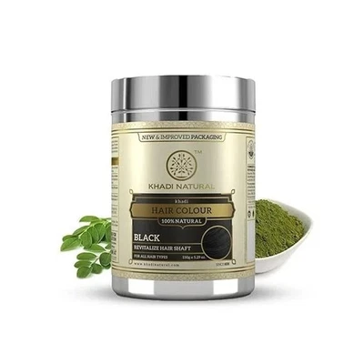 Khadi Natural Ayurvedic Black Henna herbal hair color natural black 150 gm - Image 1 of 4