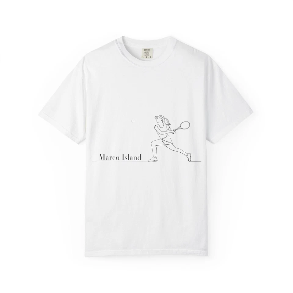 Camiseta Artística Línea Jugador de Tenis — Camiseta Gráfica Minimalista Marco Island Foto 1 de 1