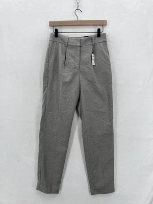 Express Pants Womens 2R Gray Pleated Ankle High Rise Dress Slacks Career Lined - Image 1 of 4