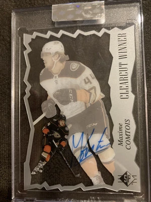 2021 upper deck clear cut auto Maxime Comtois - Image 1 of 2
