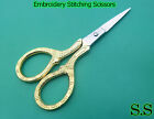 3 Embroidery Stitching Scissors 3.5" Fine Point Gold Ring