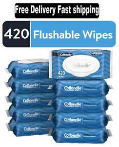 Cottonelle Fresh Care Flushable Wet Wipes 10 Flip-Top Packs (420 Total Wipes)