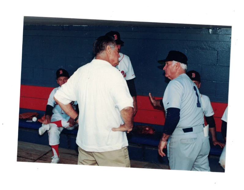 Ted Williams Boston Red Sox Original 1980's Fantasy Camp 3 1/2 x 5 Photo Hickey - Image 1 of 1