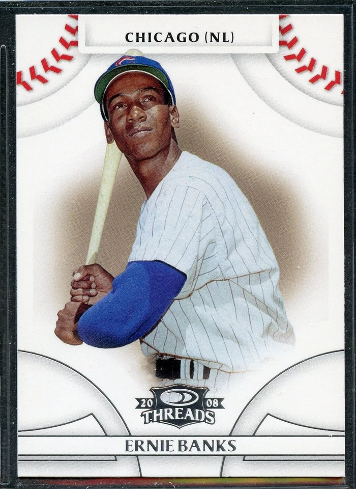 2008 Donruss Playoff Threads Baseball - #15 - Ernie Banks - Chicago Cubs - Image 1 of 1