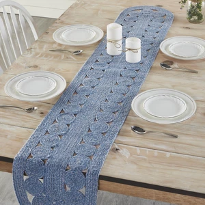 Farmhouse 12"x72" Table Runner Blue Celeste (PET) Kitchen Table Decor VHC Brands - Picture 1 of 6