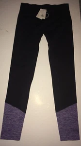 NWT Xinki Black with Purple Yoga Leggings size M/L 141155 - Picture 1 of 5