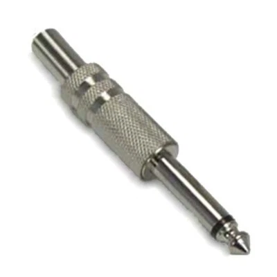 6.35mm1/4" Mono Plug Connector Metal Housing with Spring Strain Release - Image 1 of 2