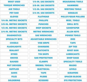 Toolbox Organizational Sticker Rounded Labels Ultimate Set - Picture 1 of 18