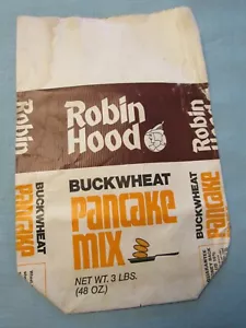 NINE Vtg Robin Hood Buckwheat Pancake Mix EMPTY BAGS. Old kitchen cooking - Picture 1 of 2