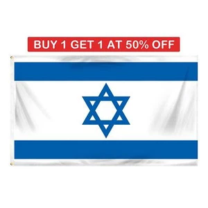 Large Israel National Flag 5X3FT Olympic Football World Cup IDF Support Israel - Picture 1 of 6