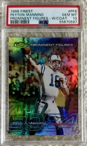 1999 FINEST PROMINENTI FIGURE RIFRATTORE /5084 PEYTON MANNING PSA 10 CON RIVESTIMENTO - Foto 1 di 2