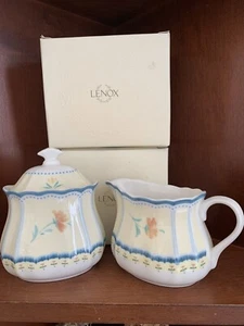 Lenox Provençal Blossom Porcelain Sugar And Creamer Set New In Box - Picture 1 of 10