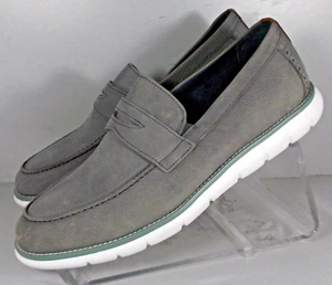 593638X SD50 MILSON MEN'S SHOES SIZE 9 M GRAY NUBUCK SLIP ON JOHNSTON & MURPHY - Picture 1 of 6