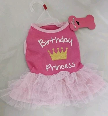 PET FASHION Dog Dress Size Small Pink Birthday Princess Tutu - Image 1 of 4