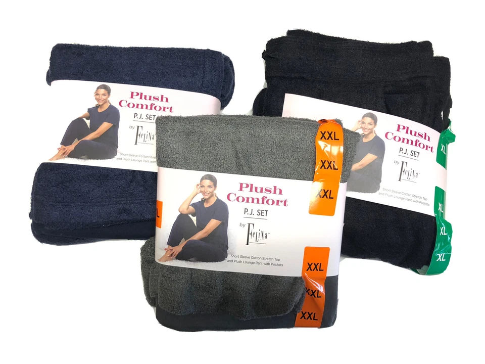 Juego de pijama cómodo de felpa Felina para mujer - Talla: XL y XXL H-8 Foto 1 de 4