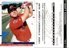 Matt Dogero 2001 Grandstand New Jersey Cardinals #16 Card *AutographDen*