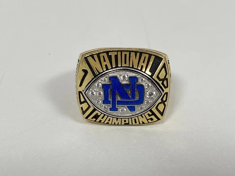 1988 Notre Dame Fighting Irish National Championship Football Ring Tony Rice QB Cover