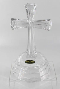 Bleikristall DeBlei Klarglas Kreuz Kruzifix auf Sockel 7,5 Zoll Made in USA - Bild 1 von 11