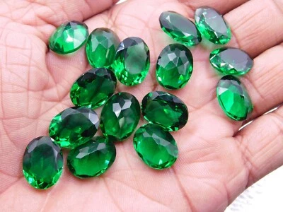 Emerald Oval Cut Lot Loose Lab Created Gemstone 12X16 MM For Jewelry P-937 - Image 1 of 2