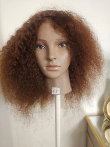 High Quality regular Top Chocolate Brown 18" curly 150% Virgin Human Hair  Wig  - Picture 1 of 16