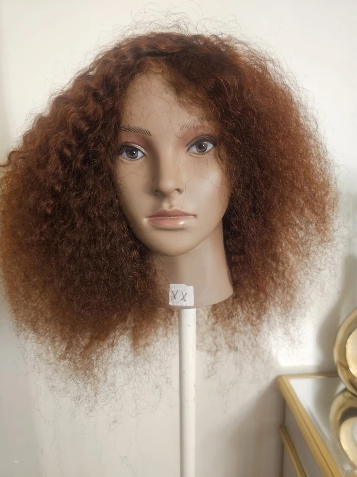 High Quality regular Top Chocolate Brown 18" curly 150% Virgin Human Hair  Wig  - Image 1 of 4