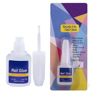 Brush On Nail Glue Nail Glue With Brush Extra Strong Nail Glue Nail Art Craft - Picture 1 of 5