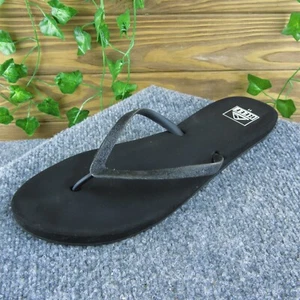 Reef Sparkle Women Flip Flop Sandal Shoes Size 11 Medium Black Synthetic - Imagen 1 de 9