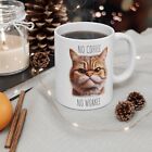 Grumpy Old Cat Coffee Mug, No Coffee, No Workee, Cat Lover Fun Slogan Tea Mug