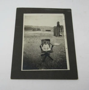 1890s Art Cabinet Photo American West Infant Alone in Chair Deserted Ghost Town - Picture 1 of 5
