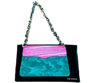 $2,250 Edie Parker Acrylic Bag Clutch Hardbody Lady Pink Malachite & Tortoise - Picture 1 of 13