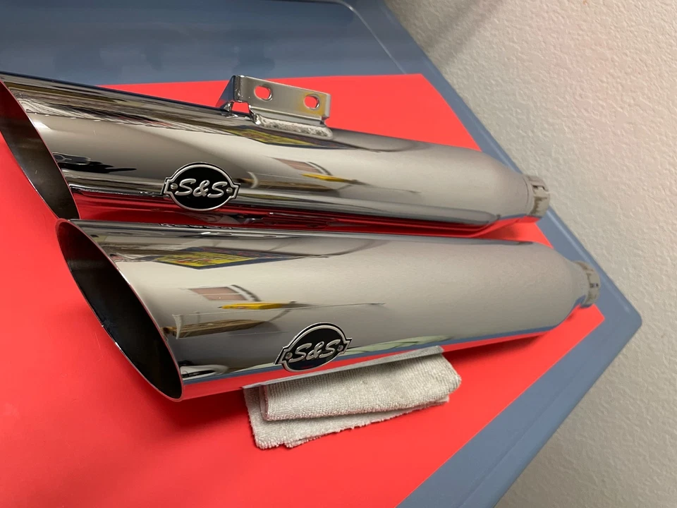 S&S Cycle - 550-0753A - Slash-Cut消声器,铬合金 — 第 1/4 张图片