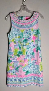 Lilly Pulitzer Pink Aqua Private Island Engineered Gellar Shift Dress Small NWOT - Picture 1 of 4