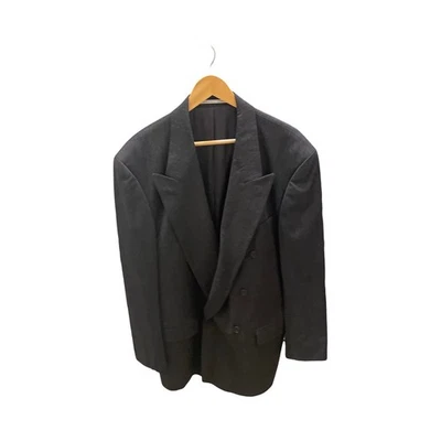 Chaqueta Blazer Hugo Boss Doble Pecho Al Capone Hecha en Alemania Lana Gris 42L Foto 1 de 4