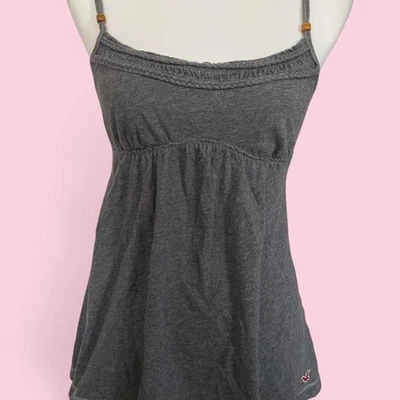 Camiseta sin mangas gris Y2K Hollister Babydoll Foto 1 de 4