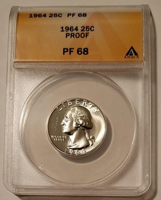 1964 Washington Quarter Proof PF68 ANACS - Image 1 of 2