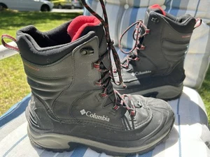 Columbia Mens Bugaboot III Water Proof Leather Boot Black Red, Size 12 - Picture 1 of 6