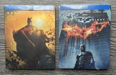 Batman Begins, The Dark Knight Steelbook Blu-ray Lot of 2 New Sealed - Image 1 of 3